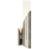 Robert Abbey Michael Berman Brut Wall Sconce Polished Nickel Frosted Cased White Glass Shade