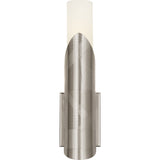 Robert Abbey Michael Berman Brut Wall Sconce Polished Nickel Frosted Cased White Glass Shade