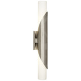 Robert Abbey Michael Berman Brut Wall Sconce Polished Nickel Frosted Cased White Glass Shades