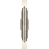 Robert Abbey Michael Berman Brut Wall Sconce Polished Nickel Frosted Cased White Glass Shades