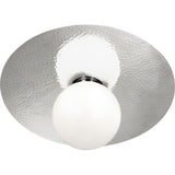 Robert Abbey Dal Flushmount Polished Nickel Finish with White Glass Shade White Glass Shades