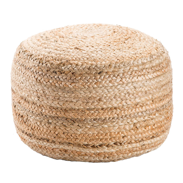 Jaipur Living Jaipur Living Sangam Handcrafted Braided Jute Pouf Organic Footrest for Modern Interiors Beige Cylinder POF100120