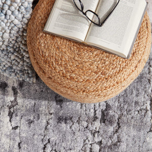 Jaipur Living Jaipur Living Sangam Handcrafted Braided Jute Pouf Organic Footrest for Modern Interiors Beige Cylinder POF100120