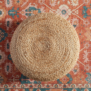 Jaipur Living Jaipur Living Sangam Handcrafted Braided Jute Pouf Organic Footrest for Modern Interiors Beige Cylinder POF100120