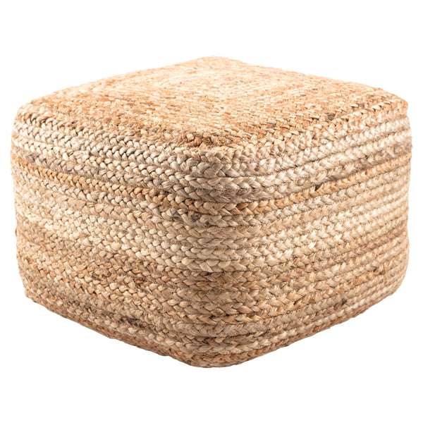 Jaipur Living Jaipur Living Sangam Handcrafted Braided Jute Pouf Organic Footrest for Modern Interiors Beige Cuboid POF100121