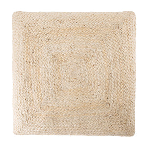 Jaipur Living Jaipur Living Natia Braided Jute Floor Cushion Artisan Woven Bohemian Pouf Seat Ivory POF100456