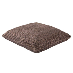 Jaipur Living Jaipur Living Natia Braided Jute Floor Cushion Artisan Woven Bohemian Pouf Seat Brown POF100458