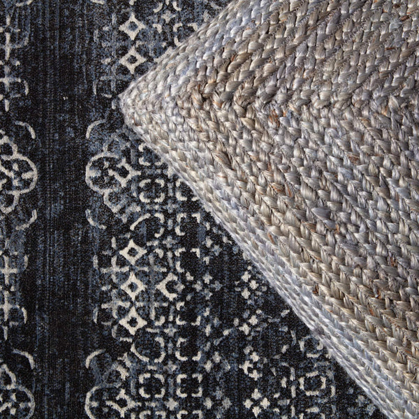 Jaipur Living Jaipur Living Natia Braided Jute Floor Cushion Artisan Woven Bohemian Pouf Seat Light Gray POF100459