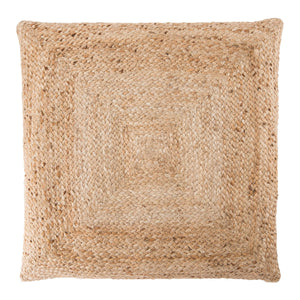 Jaipur Living Jaipur Living Natia Braided Jute Floor Cushion Artisan Woven Bohemian Pouf Seat Tan POF100461