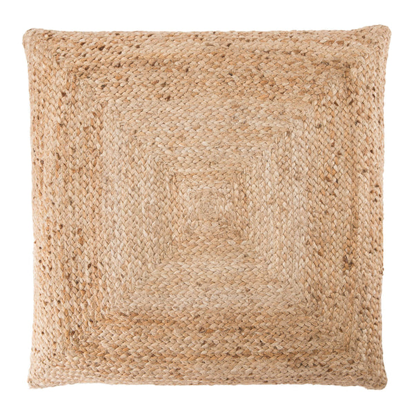 Jaipur Living Jaipur Living Natia Braided Jute Floor Cushion Artisan Woven Bohemian Pouf Seat Tan POF100461