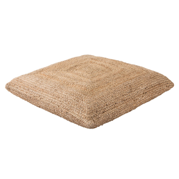 Jaipur Living Jaipur Living Natia Braided Jute Floor Cushion Artisan Woven Bohemian Pouf Seat Tan POF100461