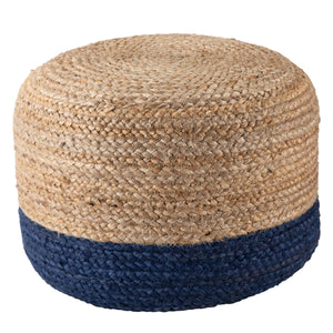 Jaipur Living Jaipur Living Handbraided Jute Cylinder Pouf with Ombre Gradient for Bohemian Rooms Blue 18 W x 18 L x 12 H POF100463