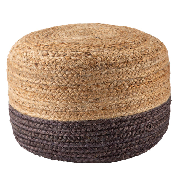Jaipur Living Jaipur Living Handbraided Jute Cylinder Pouf with Ombre Gradient for Bohemian Rooms Brown 18 W x 18 L x 12 H POF100466