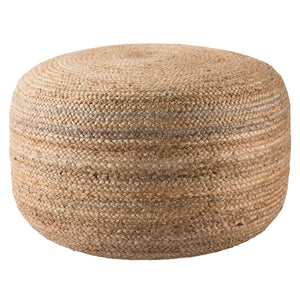 Jaipur Living Jaipur Living Mesa Handwoven Braided Jute Cylinder Pouf Footrest for Boho Rooms Natural POF100468