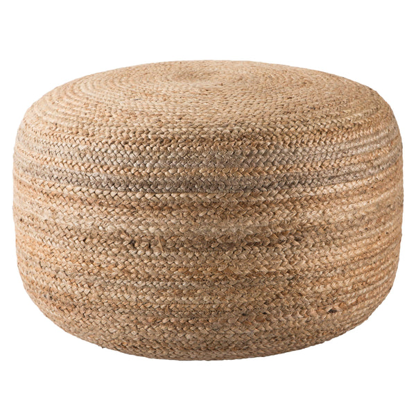 Jaipur Living Jaipur Living Mesa Handwoven Braided Jute Cylinder Pouf Footrest for Boho Rooms Natural POF100468