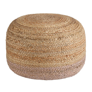 Jaipur Living Jaipur Living Handbraided Jute Cylinder Pouf with Ombre Gradient for Bohemian Rooms Taupe 18 W x 18 L x 12 H POF100472