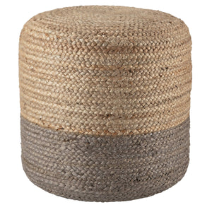 Jaipur Living Jaipur Living Handbraided Jute Cylinder Pouf with Ombre Gradient for Bohemian Rooms Taupe 18 W x 18 L x 18 H POF100473