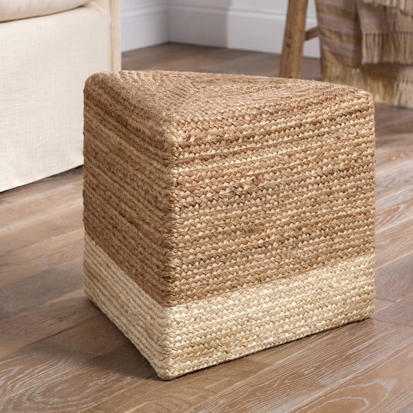 Jaipur Living Jaipur Living Sienna Braided Jute Triangle Pouf Artisan Woven Floor Seat for Boho Spaces 18"X18"X16" ACF100017