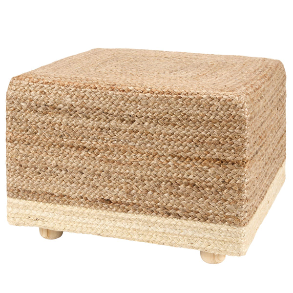 Jaipur Living Jaipur Living Sienna Braided Jute Triangle Pouf Artisan Woven Floor Seat for Boho Spaces 20"X20"X14" ACF100018