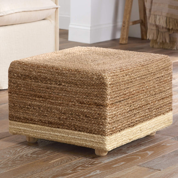 Jaipur Living Jaipur Living Sienna Braided Jute Triangle Pouf Artisan Woven Floor Seat for Boho Spaces 20"X20"X14" ACF100018
