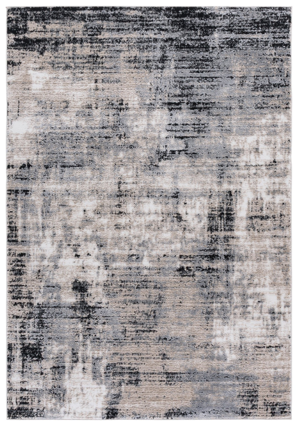 Safavieh Sable Area Rug - Contemporary Elegance For Hallways, Soft Power Loomed Design, Minimalist Style Ivory ,Grey Black 70% Polyester,30% Polypropylene Sab100a-4