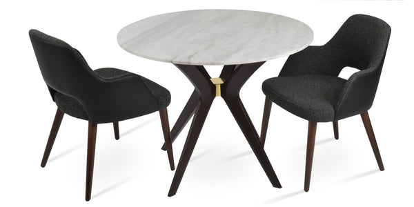 Soho Concept Patara Wood Dining Chair - Solid Beech, Elegant Upholstery Options, 10-year Guarantee, Walnut Finish Walnut,Gold  Soho-concept-dining-chair-13852