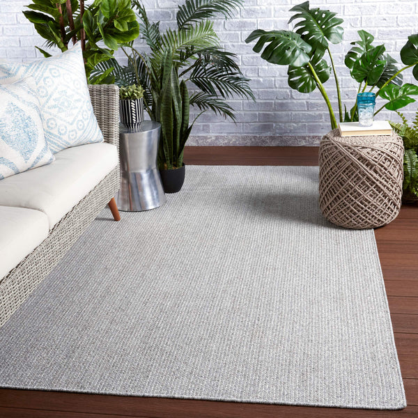 Jaipur Living Jaipur Living Maracay Flatwoven Recycled Pet Indoor Outdoor Rug Neutral Dhurrie Style Light Gray 8'X10' RUG149596