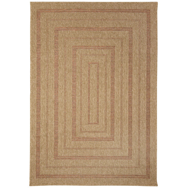 Trans Ocean Liora Manne Sahara Multi Border Indoor/Outdoor Area Rug - Stylish Geometric Design For Any Space Rust Polypropylene,Polyester Sah45718514