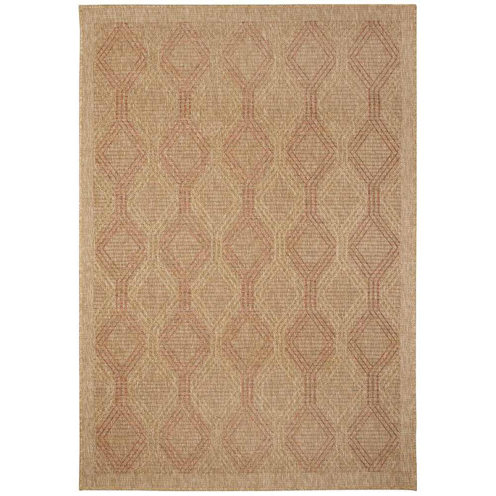 Trans Ocean Liora Manne Sahara Links Indoor/Outdoor Area Rug – Stylish Geometric Design For Versatile Spaces Rust Polypropylene,Polyester Sah45718614