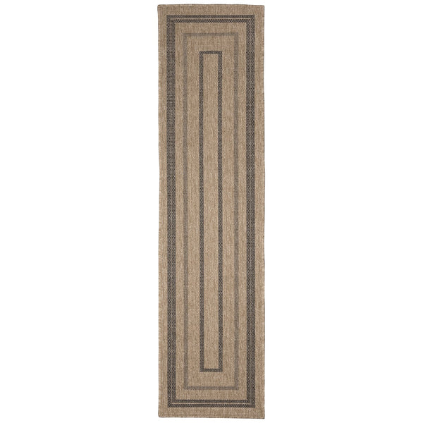 Trans Ocean Liora Manne Sahara Multi Border Indoor/Outdoor Area Rug - Stylish Geometric Design For Any Space Natural Polypropylene,Polyester Sahr8718512