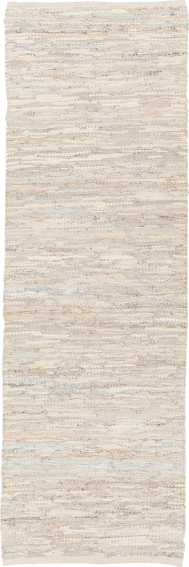 Chandra Rugs Hand-woven Reversible Leather Rug - Luxurious Handcrafted Design For Sophisticated Home Decor Style Ivory Leather,Cotton Sak3703-2676