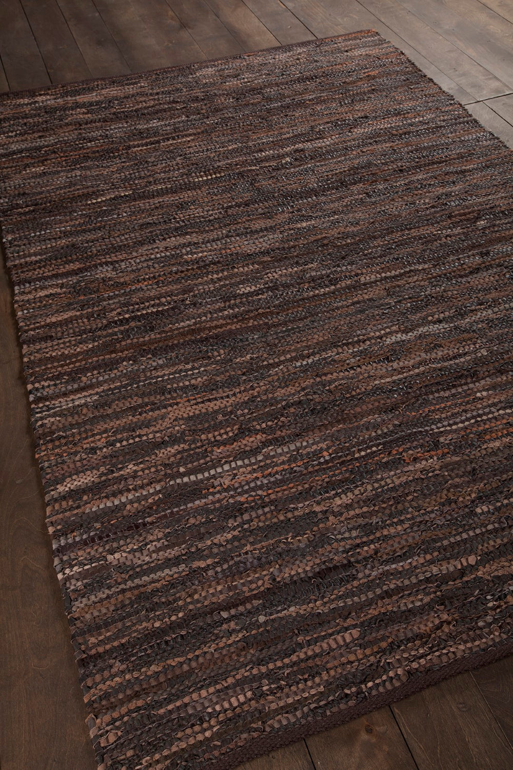 Chandra Rugs Hand-woven Reversible Leather Rug - Artisanal Style, Durable Luxury, Perfect For Any Room Décor Brown Leather,Cotton Sak3704-2676