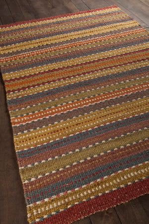 Chandra Rugs Hand-woven Jute Rug - Stunning Reversible Design For Effortless Style And Lasting Durability In Any Room Brown,Red,Orange,Blue,Green Jute Sak3705-23
