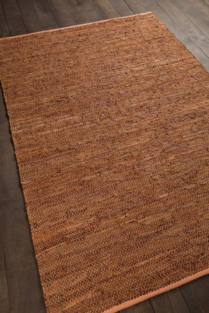 Chandra Rugs Hand-woven Luxurious Reversible Leather Rug - Artisanal Craftsmanship For Elegant Home Decor Gold,Beige Leather,Cotton Sak3706-576