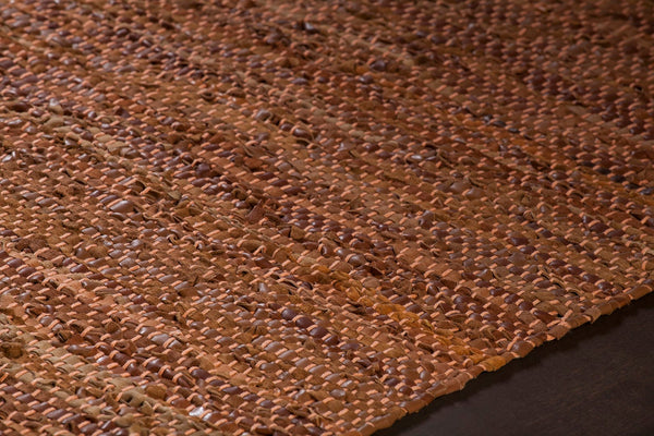 Chandra Rugs Hand-woven Reversible Leather Rug - Luxurious Artisan Craftsmanship For Stylish Home Décor & Comfort Gold,Beige Leather,Cotton Sak3706-2676