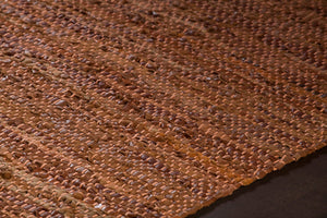 Chandra Rugs Hand-woven Luxurious Reversible Leather Rug - Artisanal Craftsmanship For Elegant Home Decor Gold,Beige Leather,Cotton Sak3706-576