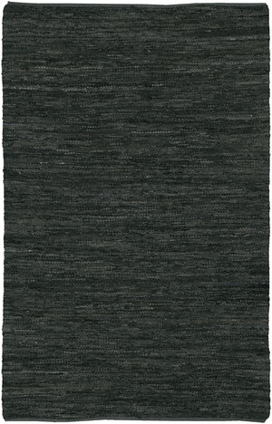 Chandra Rugs Hand-woven Reversible Leather Rug - Luxurious, Durable Design For A Stylish And Cozy Living Space Black Leather,Cotton Sak3707-23