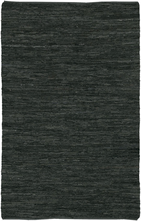 Chandra Rugs Hand-woven Reversible Leather Rug - Luxurious, Durable Design For A Stylish And Cozy Living Space Black Leather,Cotton Sak3707-23