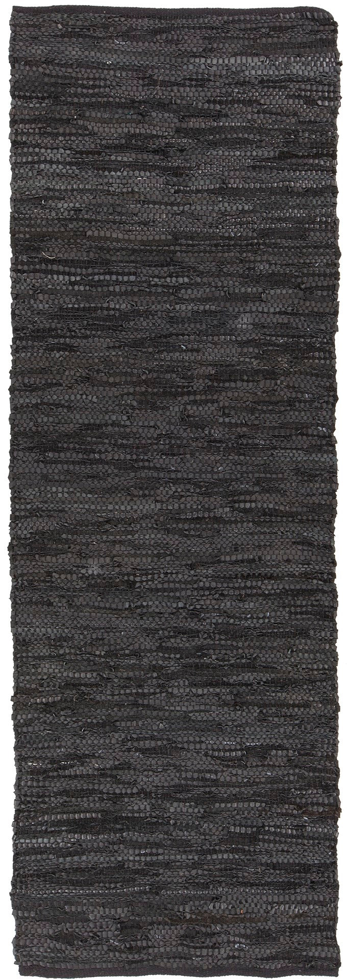 Chandra Rugs Hand-woven Reversible Leather Rug - Unique Artisan Craftsmanship For Timeless Home Elegance Black Leather,Cotton Sak3707-2676