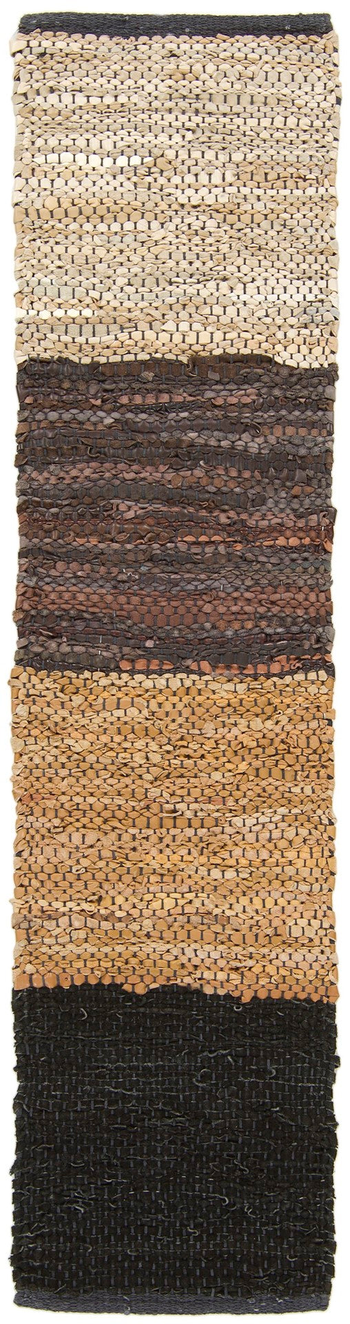 Chandra Rugs Hand-woven Reversible Leather Rug - Artisanal Style, Durable Luxury, Perfect For Any Room Décor Brown Leather,Cotton Sak3704-2676