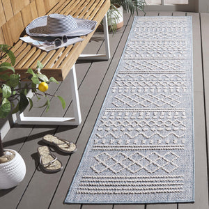 Safavieh Santorini Area Rug - Elegant Grey And Ivory Design, Durable Power Loomed Indoor/Outdoor Versatility Blue ,Ivory 92% Polypropylene,8% Polyester San102m-8