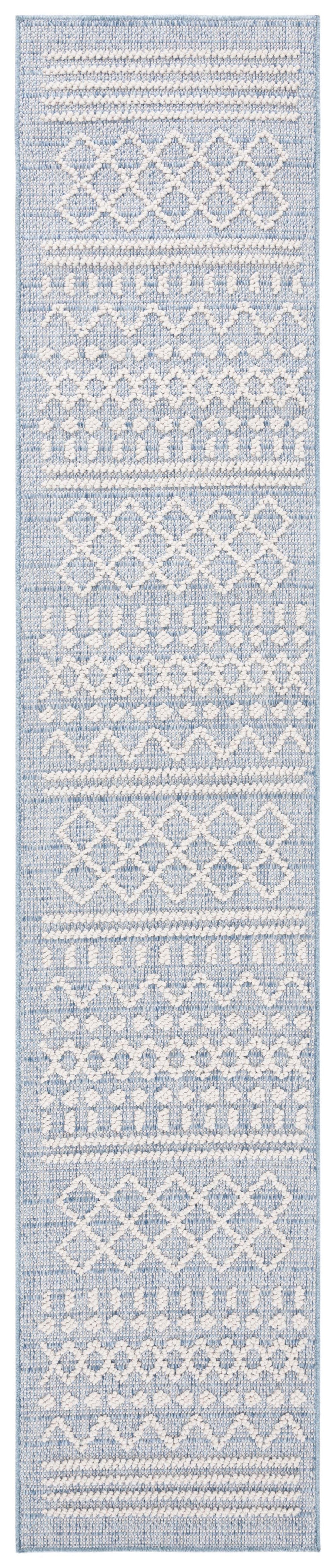 Safavieh Santorini Area Rug - Elegant Grey And Ivory Design, Durable Power Loomed Indoor/Outdoor Versatility Blue ,Ivory 92% Polypropylene,8% Polyester San102m-8