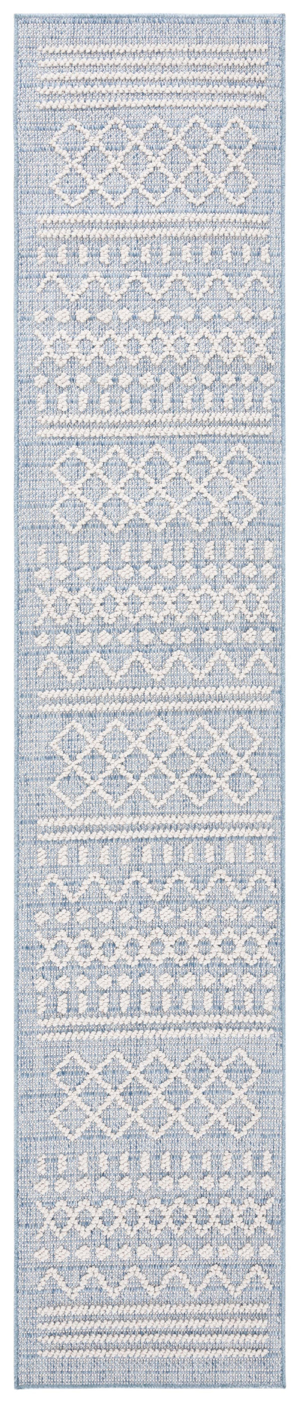 Safavieh Santorini Area Rug - Elegant Grey And Ivory Design, Durable Power Loomed Indoor/Outdoor Versatility Blue ,Ivory 92% Polypropylene,8% Polyester San102m-8