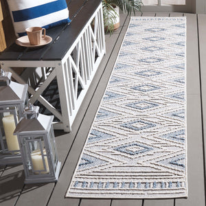 Safavieh Santorini Luxurious Power Loomed Area Rug - Enhance Your Space With Exquisite Comfort And Style Blue ,Ivory 92% Polypropylene,8% Polyester San104m-210