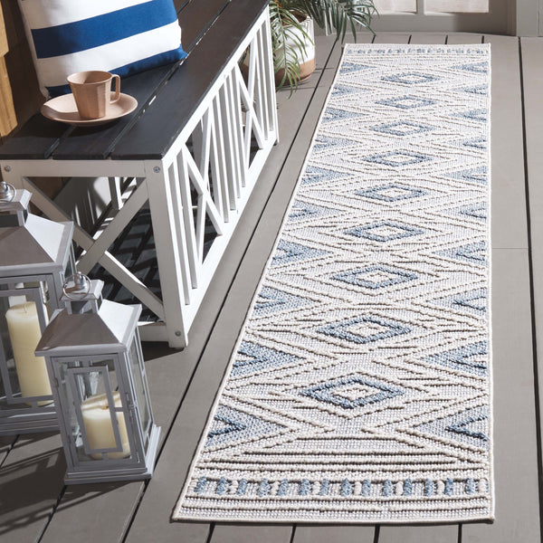 Safavieh Santorini Luxurious Power Loomed Area Rug - Enhance Your Space With Exquisite Comfort And Style Blue ,Ivory 92% Polypropylene,8% Polyester San104m-210