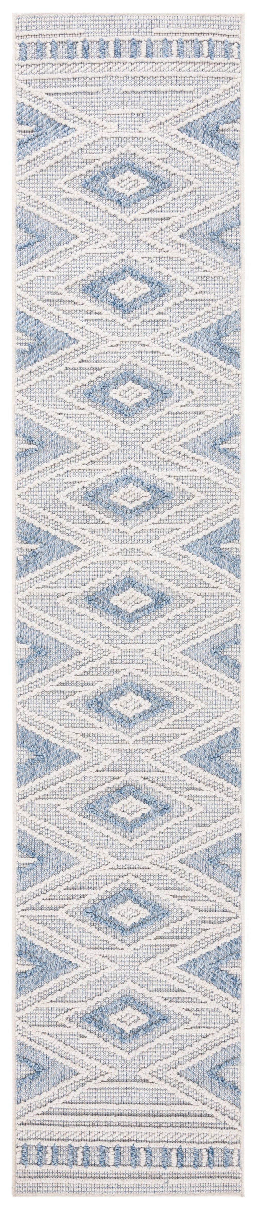 Safavieh Santorini Luxurious Power Loomed Area Rug - Enhance Your Space With Exquisite Comfort And Style Blue ,Ivory 92% Polypropylene,8% Polyester San104m-210
