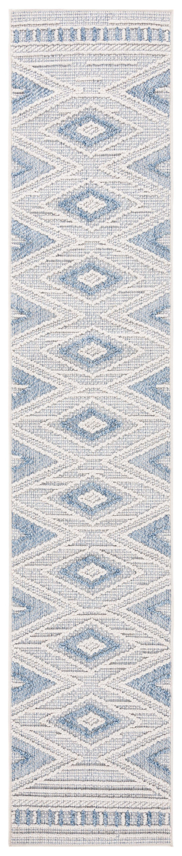 Safavieh Santorini Luxurious Power Loomed Area Rug - Enhance Your Space With Exquisite Comfort And Style Blue ,Ivory 92% Polypropylene,8% Polyester San104m-210