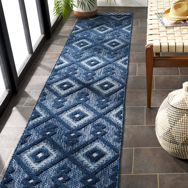 Safavieh Santorini Area Rug - Durable, Elegant Design For Indoor/Outdoor Use - Crafted In Turkey, 1/2" Thick Navy ,Ivory 88% Polypropylene,12% Polyester San108n-8