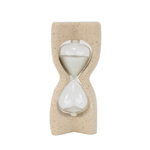 Zeugma Sand Timer Decor - Elegant 9-inch Hourglass With Resin Base & Natural Sand, Perfect For Home Or Office   Cf2239055