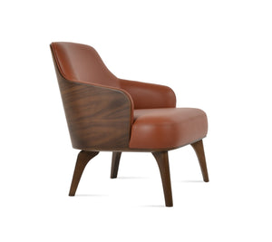 Soho Concept Saphire Armchair - Stylish Leatherette Seating With 2-year Guarantee, Perfect For Home & Office Use! Walnut  Soho-concept-dining-chair-12596
